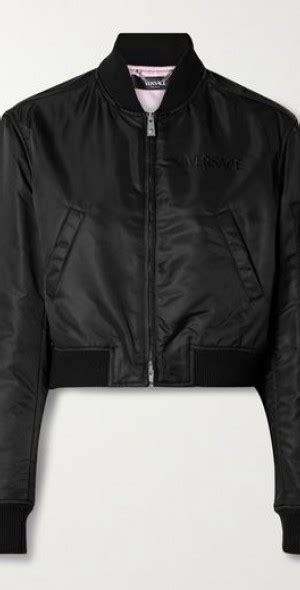 VERSACE Cropped shell bomber jacket 